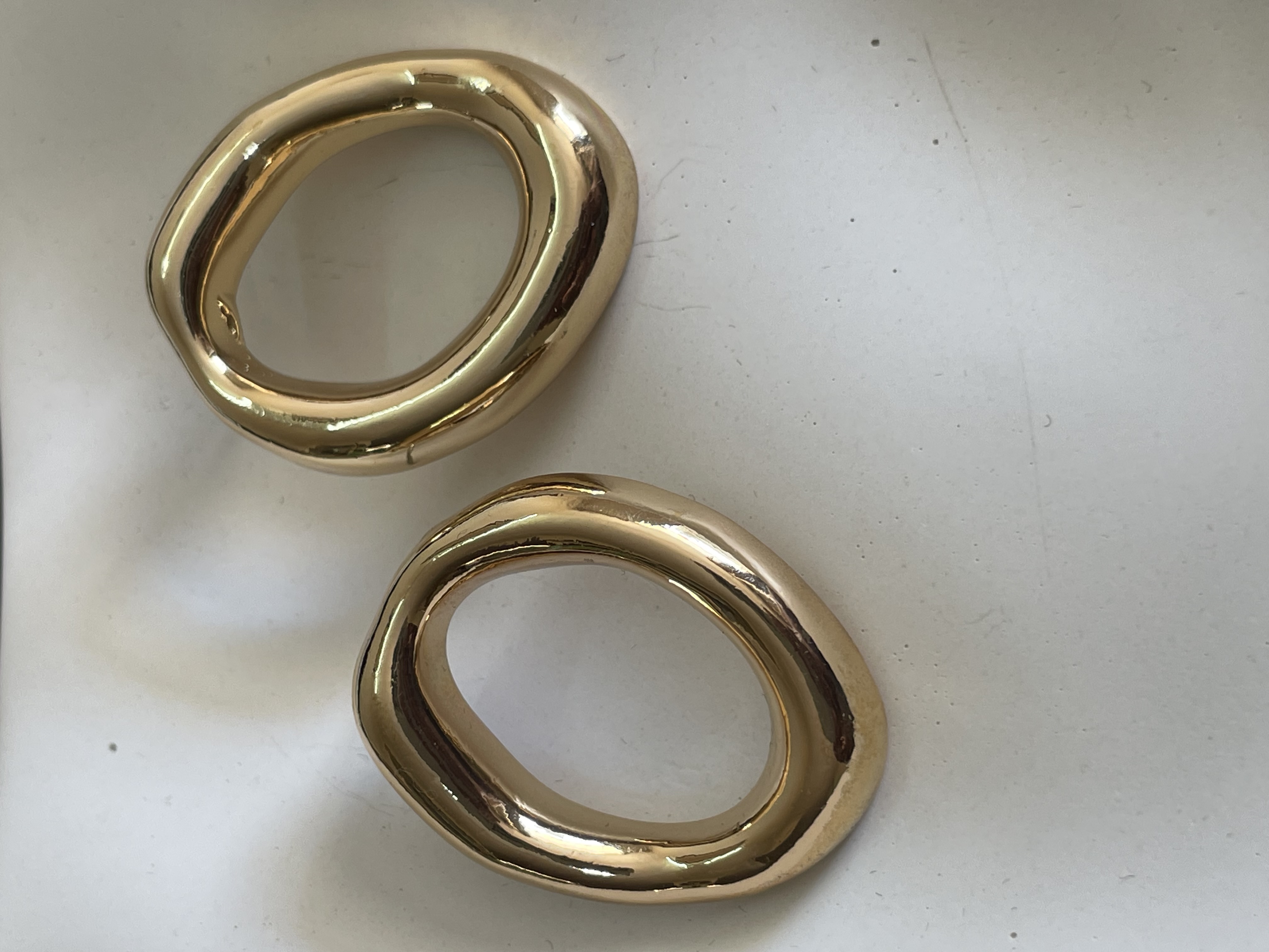 گوشواره بیضی طلایی حجیم ER-083