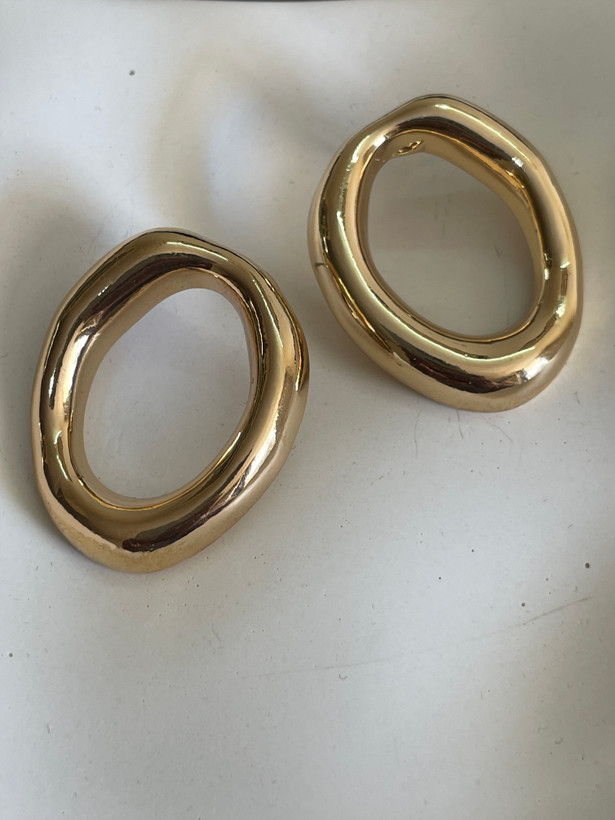 گوشواره بیضی طلایی حجیم ER-083